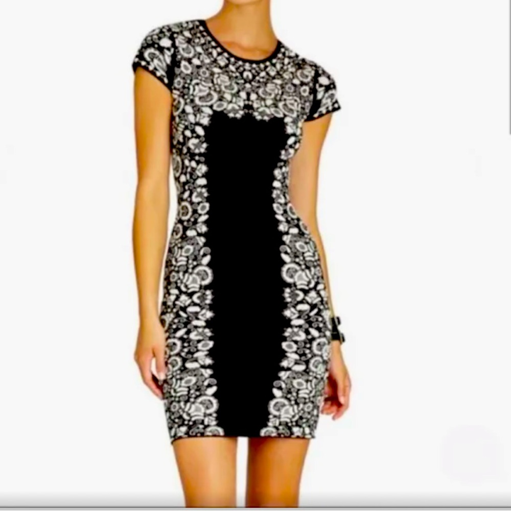 BCBG Fabiana Black and White Dress